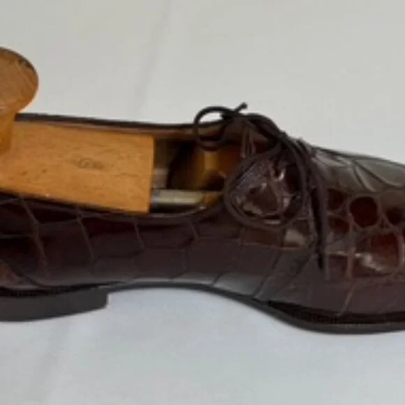 Mauri men’s dress shoes, handmade from genuine alligator leather size Mens 9.5 - Picture 11 of 13